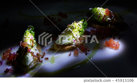Caesar salad on table. Healthy food style Caesar salad on table. Healthy food style 45913106