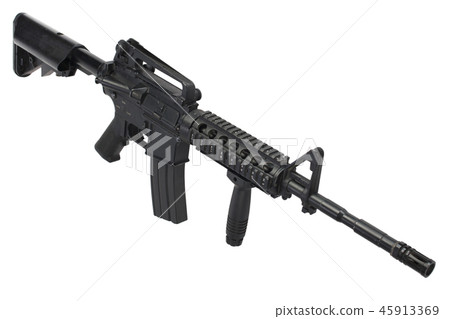 M4 assault rifle isolated M4 assault rifle isolated 45913369