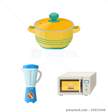 Kitchen equipment cartoon icons in set collection for design. Kitchen and accessories vector symbol Kitchen equipment cartoon icons in set collection for design. Kitchen and accessories vector symbol 45913448