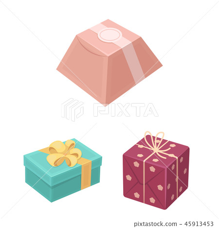 Gift and packing cartoon icons in set collection for design.Colorful packing vector symbol stock web Gift and packing cartoon icons in set collection for design.Colorful packing vector symbol stock web 45913453