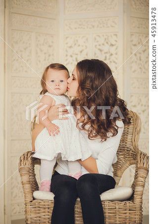 portrait of mother and daughter 45913478