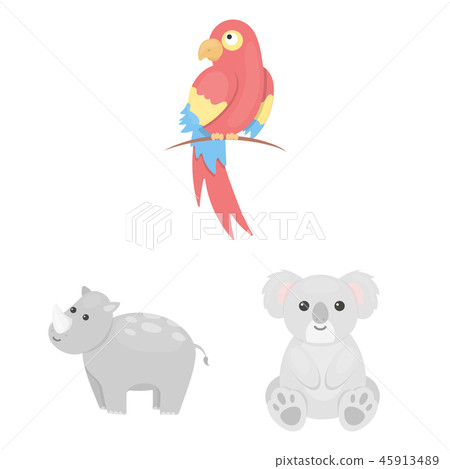 An unrealistic animal cartoon icons in set collection for design. Toy animals vector symbol stock An unrealistic animal cartoon icons in set collection for design. Toy animals vector symbol stock 45913489
