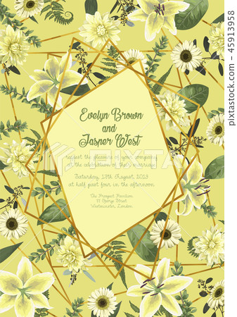 Wedding floral invitation, invite card. Vector Wedding floral invitation, invite card. Vector 45913958