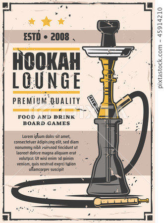 Hookah lounge bar or smoke shop icons set vector Hookah lounge bar or smoke shop icons set vector 45914210
