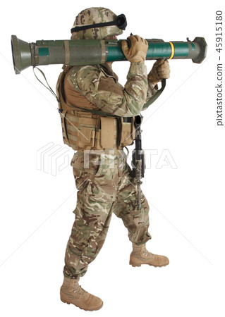 US ARMY soldier with recoilless rocket launcher US ARMY soldier with recoilless rocket launcher 45915180