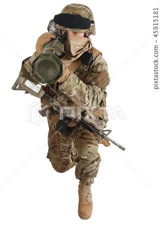 US ARMY soldier with recoilless rocket launcher US ARMY soldier with recoilless rocket launcher 45915181