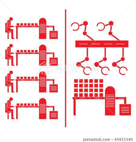 Smart automatic robotic production line 45915340