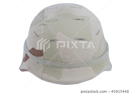 us army helmet with a desert camouflage cover 45915448