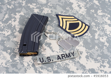 M16 magazine with ammo on US Army uniform M16 magazine with ammo on US Army uniform 45916053