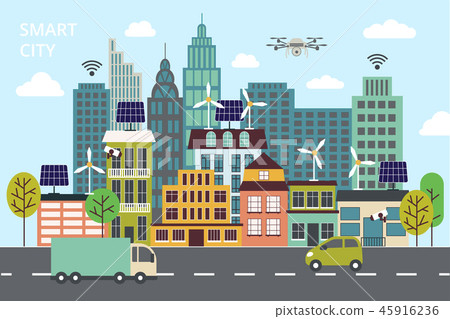 concept of smart city, technologies concept of smart city, technologies 45916236