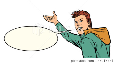 young man presents 45916771