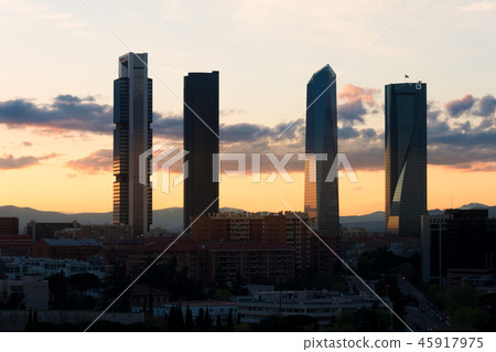 Madrid business building at night, Spain 45917975