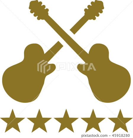 Electric guitar crossed with stars 45918280