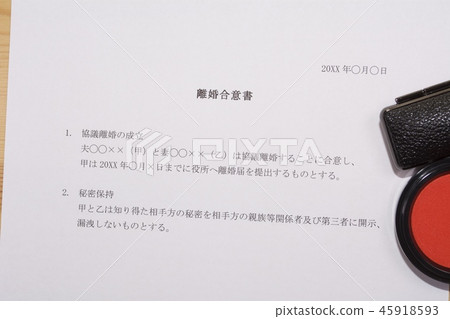 Divorce agreement (confidence retention) 45918593