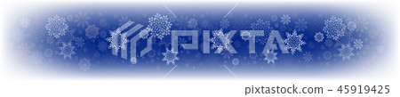 Christmas blue design with a set of white graceful, aerial snowflakes. 45919425
