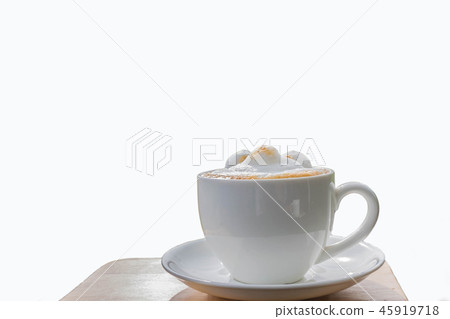 isolate a cup of hot coffee, latte coffee the whit isolate a cup of hot coffee, latte coffee the whit 45919718