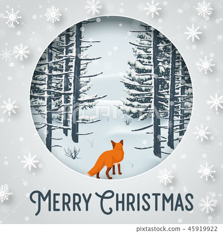 Merry Christmas Winter with Forest Landscape and f Merry Christmas Winter with Forest Landscape and f 45919922