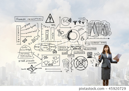 Woman presenting her business ideas 45920729