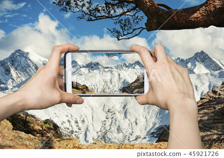Snow mountain smartphone photography Snow mountain smartphone photography 45921726