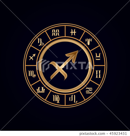 Sagittarius Luxury 12 Zodiac wheel cycle sign 45923431