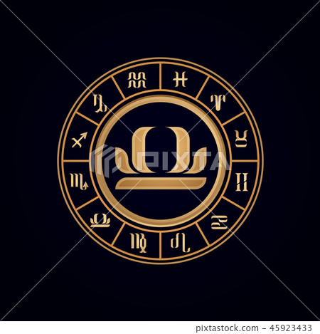 Libra Luxury 12 Zodiac wheel cycle sign Libra Luxury 12 Zodiac wheel cycle sign 45923433