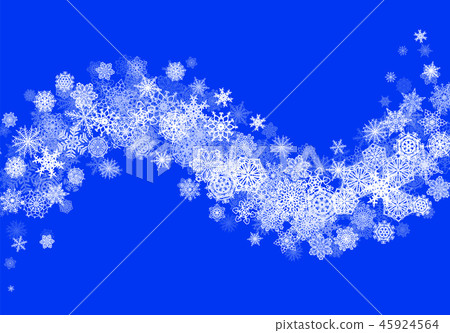 Christmas snow background with scattered snowflakes falling in winter sky for New Year or Xmas 45924564