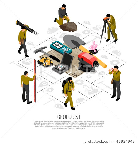 Geologist Isometric Composition  45924943