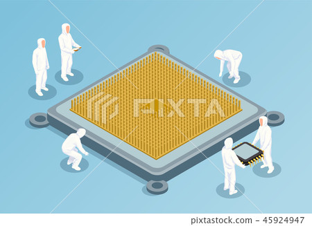 Semiconductor Isometric Vector Illustration  45924947