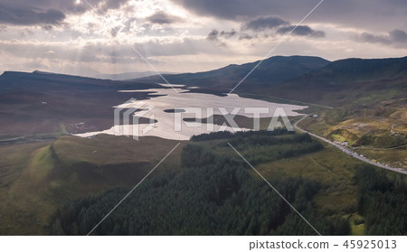 Aerial view of the Loch Leathan close to the Old Man of Storr, Isle of Skye, Scotland Aerial view of the Loch Leathan close to the Old Man of Storr, Isle of Skye, Scotland 45925013