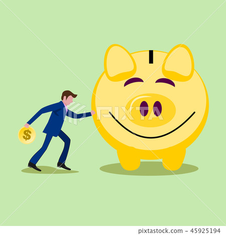 Business man with piggy bank ,vector illustration. - Stock Illustration ...
