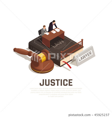 Law Justice Isometric Composition  45925237