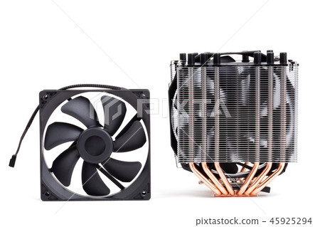 CPU Cooler with heat-pipes on white 45925294