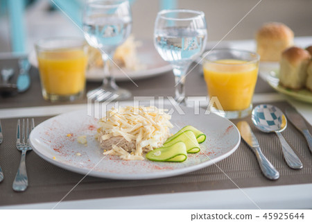 fresh vegetables salad with chicken and cheese fresh vegetables salad with chicken and cheese 45925644