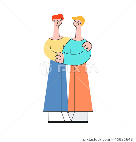 Vector illustration of friendship and attachment in relationships concept in flat style. Vector illustration of friendship and attachment in relationships concept in flat style. 45925648