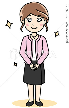 女性辦公室工作者OL全身身分姿勢 45926143