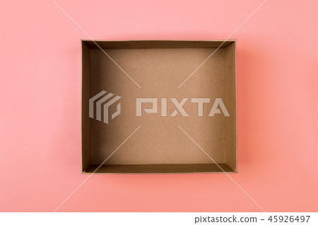 empty cardboard paper box on orange background empty cardboard paper box on orange background 45926497