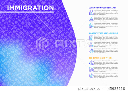 Immigration concept with thin line icon 45927238