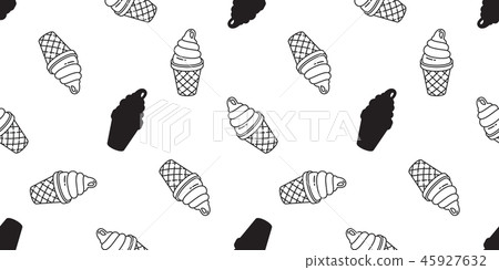 ice cream seamless pattern vector cone vanilla - Stock Illustration ...