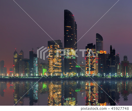 Skyscrapers in the evening, Abu Dhabi, UAE 45927748