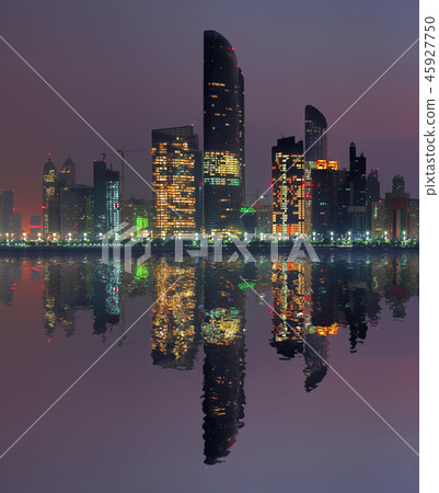 Skyscrapers in the evening, Abu Dhabi, UAE 45927750