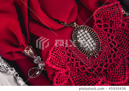 Turkish Handmade Copper Necklaces on Dark Turkish Handmade Copper Necklaces on Dark 45930436