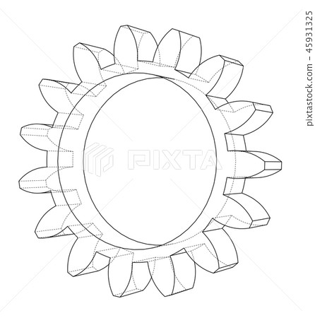 3D gear wheel. Vector rendering of 3d 45931325