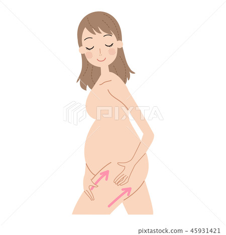 Pregnant woman doing massage. 45931421