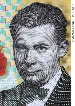 Lucian Blaga portrait from Romanian money  45931835