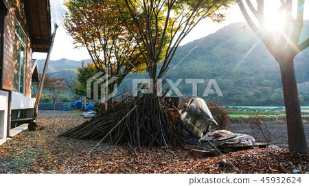 Morning landscape of serene rural Morning landscape of serene rural 45932624