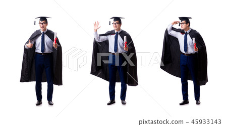 Student graduate isolated on white background Student graduate isolated on white background 45933143