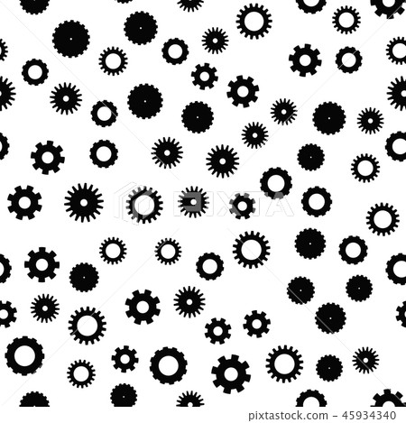 Cog wheel seamless pattern. Clockwork, technological or industrial theme. Flat vector background in 45934340