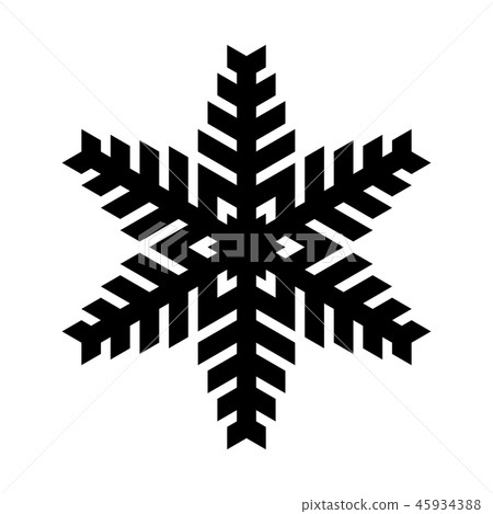 Snowflake icon. Christmas and winter theme. Simple flat black illustration on white background Snowflake icon. Christmas and winter theme. Simple flat black illustration on white background 45934388