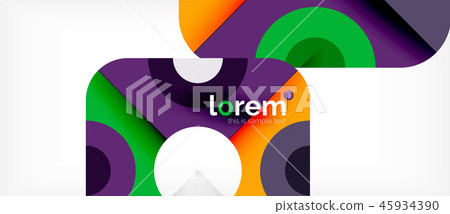 Colorful trendy geometric shapes background 45934390