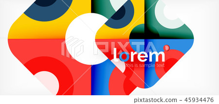 Geometric colorful shapes composition abstract background. Minimal dynamic design 45934476